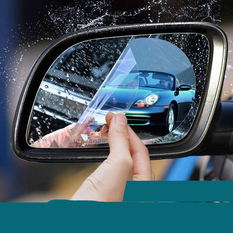 Rain proof film for automobile rearview mirror