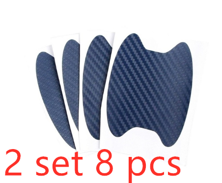 4pcs Set Of Door Stickers Carbon Fiber Scratch-resistant Car Handle Stickers