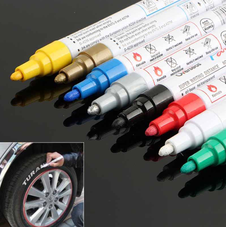 Metal color paint pen white marker pen tire pen DIY hand account pen sign in pen