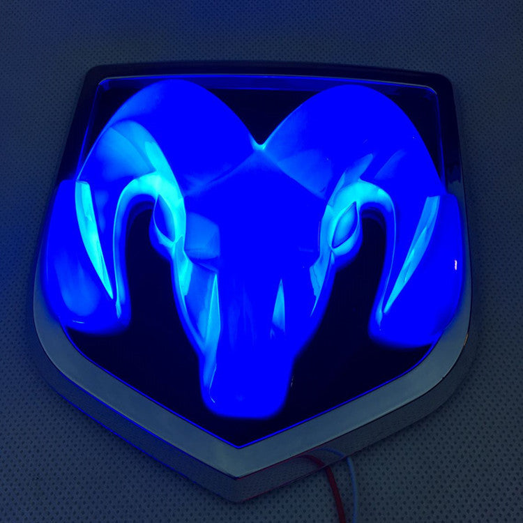 LED Luminous With Light Modified Ram Tail Logo Car Head Logo