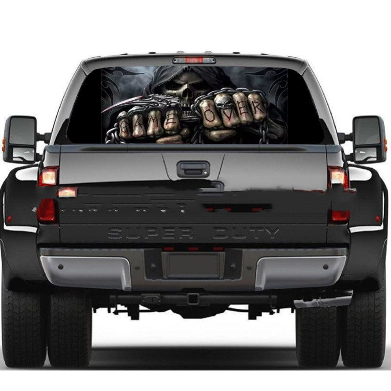 Death Skull Rear Window Decal Truck