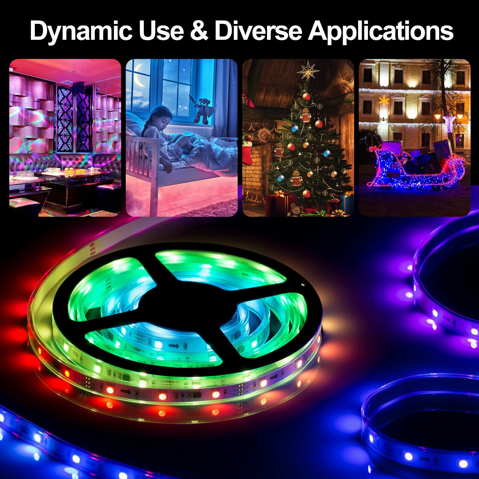 16.4FT RGB Flexible 300LED Strip Light SMD Remote Fairy Lights Room TV Party Bar LED Strip Light Remote Fairy Light Room Party Waterproof
