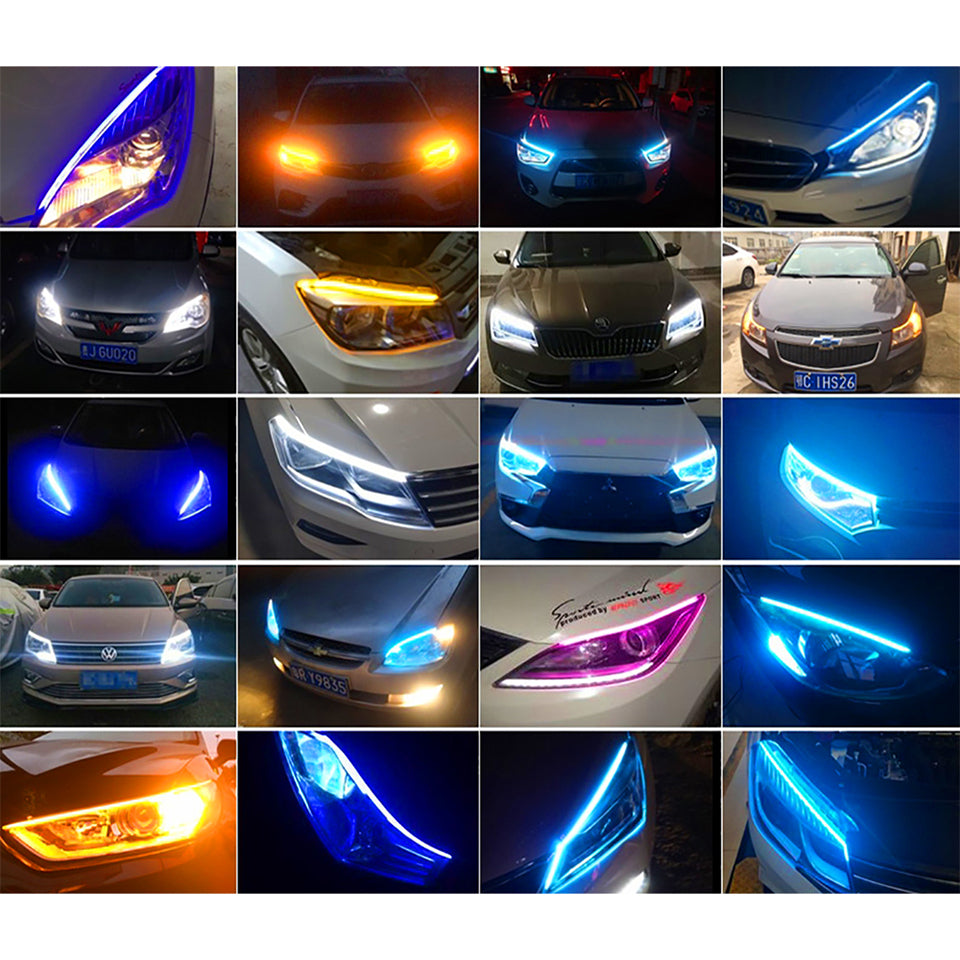 Ultra-thin Light Guide Strip Two-color LED Flowing Water Automobile Decorative Lamp