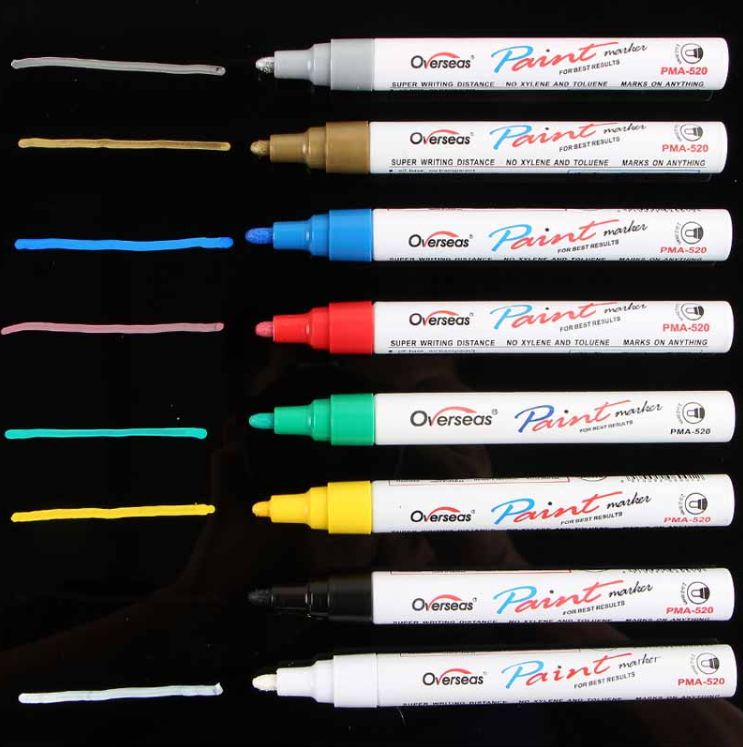 Metal color paint pen white marker pen tire pen DIY hand account pen sign in pen