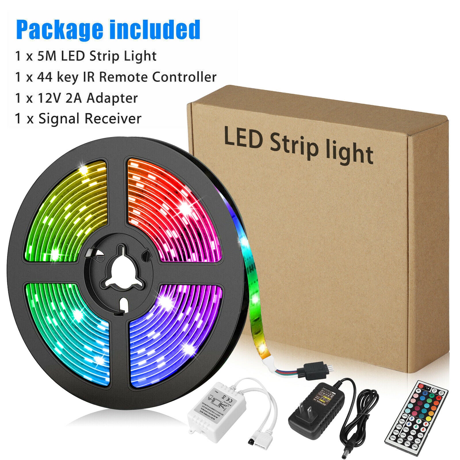 16.4FT RGB Flexible 300LED Strip Light SMD Remote Fairy Lights Room TV Party Bar LED Strip Light Remote Fairy Light Room Party Waterproof