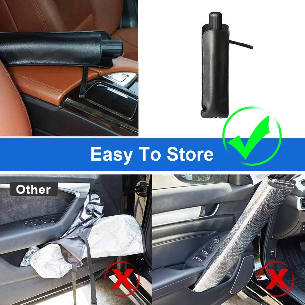 57\' X 31\' Car Umbrella UV Reflecting Sun Shade Cover For Windshield Foldable Front Car Sunshade Umbrella