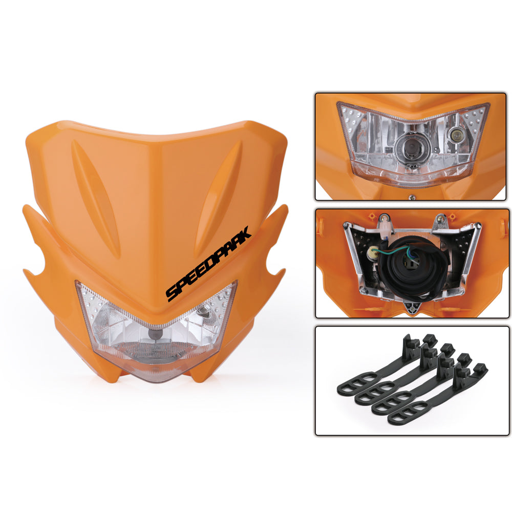 SPEEDPARK Universal Motorcycle Headlight Headlamp Fairing For Dirt Bike