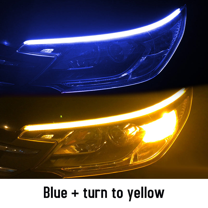 Led DRL Car Daytime Running Lights Flexible Waterproof Auto Turn Signal Yellow Brake Side Headlights Light Car Accessories