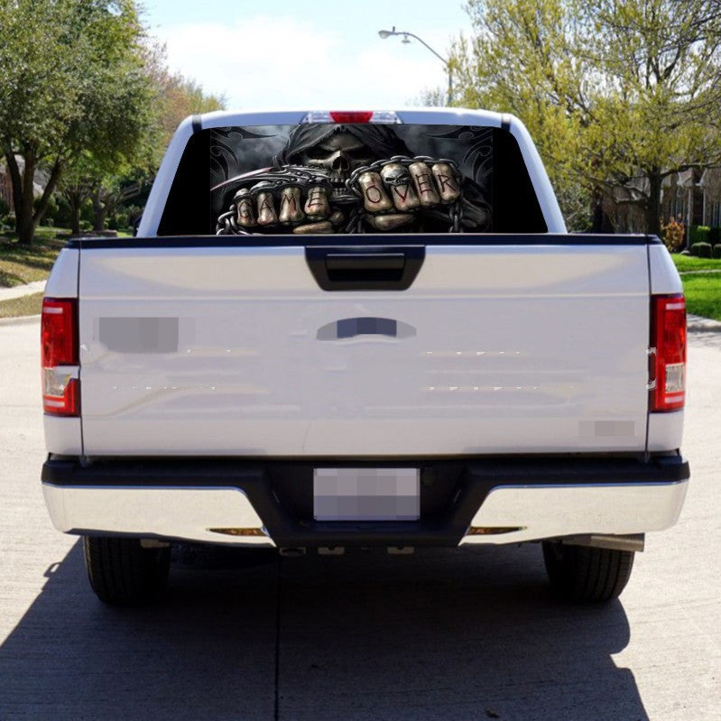 Death Skull Rear Window Decal Truck
