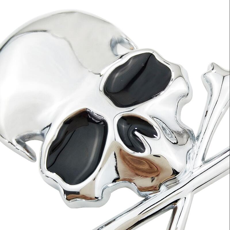 3d metal alloy zinc skull skeleton bones car truck bike stickers labels emblem sign car styling jewelry intimate accessories