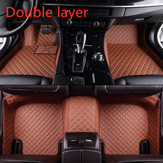 Fully Surrounded Car Leather Floor Mat Pad All Weather Protection