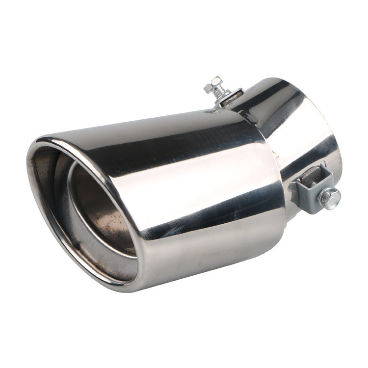 Straight Big Curved Universal Bright Silver Stainless Steel Car Tail Throat Exhaust Pipe