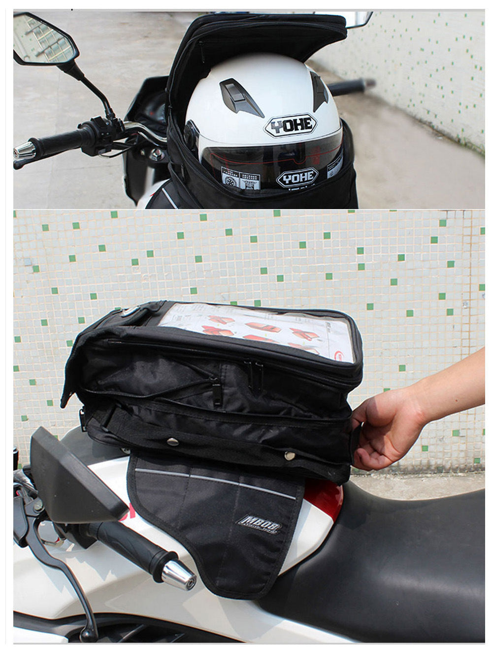 Black Motorcycle Accessories Carrying Luggage