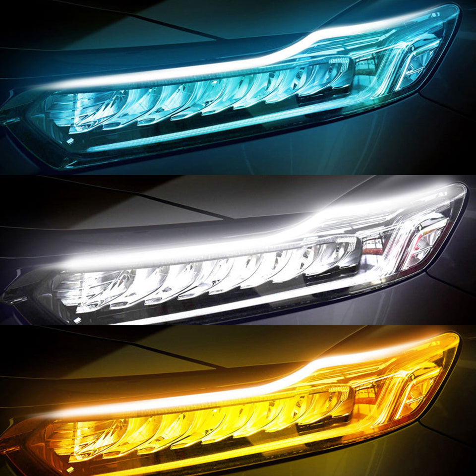 Ultra-thin Light Guide Strip Two-color LED Flowing Water Automobile Decorative Lamp
