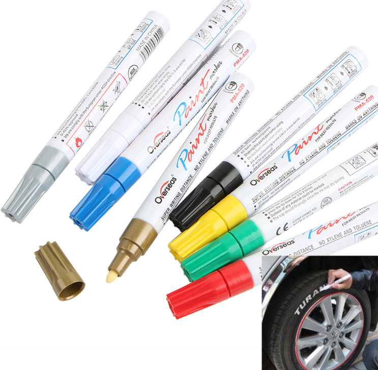 Metal color paint pen white marker pen tire pen DIY hand account pen sign in pen