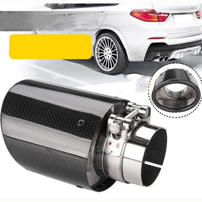Oval Flat 114*95 Carbon Fiber Tail Throat Car Modified Exhaust Pipe
