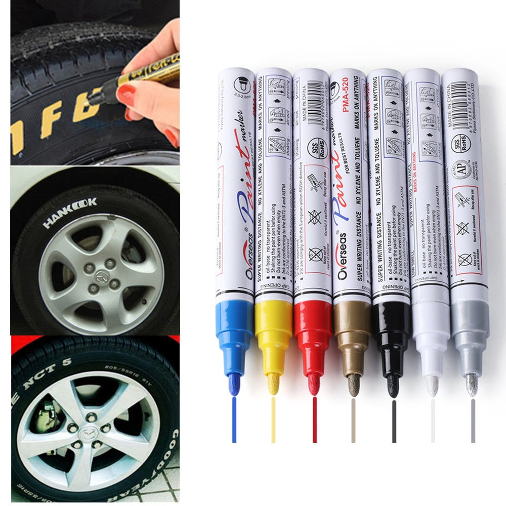 Metal color paint pen white marker pen tire pen DIY hand account pen sign in pen