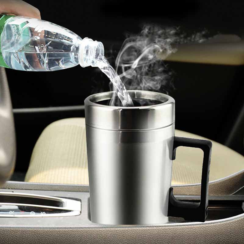 Stainless Steel Vehicle Heating Cup Heat Insulation Electric Car Kettle Camping Travel Kettle Water Coffee Thermal Mug