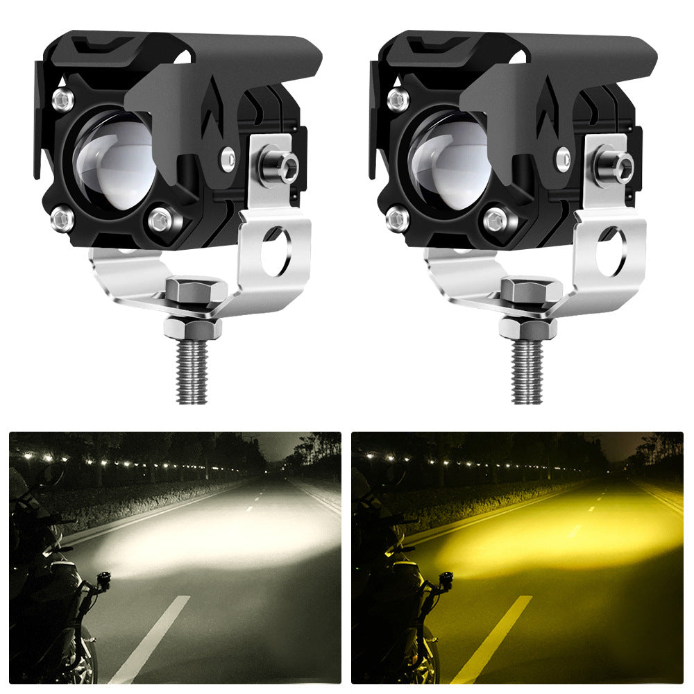 LED Bi-color Yellow And White Light External Work Light Motorcycle Light
